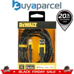 Dewalt MFi-Certified Lightening USB iPhone Charging Cable 10ft 3m Reinforced