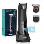 Body Hair Trimmer Men, Pubic Hair Trimmer for Men with 2 Ceramic Blade Heads,