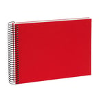 goldbuch Bella Vista 20 373 Spiral Album, Linen Spiral Bound Photo Album with 40 White Pages, Photo Book for Gluing, Photo Album, Red, Approx. 24 x 17 x 2.8 cm