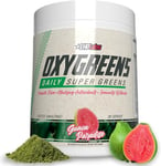 EHPlabs OxyGreens Daily Super Greens Powder - Green Superfood, Spirulina Herbal Supplement with Prebiotic Fibre, Alkalizing Antioxidants & Immunity Wellness, 30 Serves (Guava Paradise)