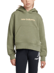 New Balance Kids' Floral Logo Graphic Hoodie, Dark Olivine