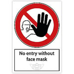 Trodat Health and Safety Sign No entry without face mask Aluminium 20 x 30 cm