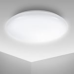 B.K.Licht plafonnier rond LED avec platine LED 12W intégrée, blanc, lumière blanche neutre de 4.000K, IP20, 278x65mm