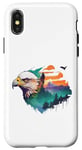 Coque pour iPhone X/XS Majestic Pygargue à tête blanche Scenic Mountain Sunset