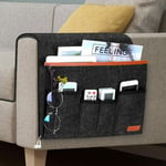 Sac de Accoudoir de Fauteuil, Feutre Suspendre Organiseur Caddy de Chaise , Support Télécommande de Canapé avec 5 Poches pour Téléphone, iPad,