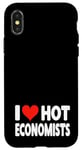 Coque pour iPhone X/XS I Love Hot Economists Heart – Husband Micro Marco Economics