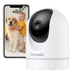 Cinnado Camera Surveillance WiFi Interieur - 2K Babyphone Suivi Intelligent, Caméras de Surveillance pour Bebe/Chien/Maison connectee avec Détection et Alerte Audio Bidirectionnel, Compatible Alexa