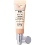 Foundation - IT Cosmetics - Nude Glow CC+ Cream - Medium täckning - SPF40 - Peptider och vitaminer