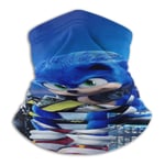 Custom made Sonic Neck Gaiter Face Mask for Men Women UV Face Scarf Mask Covering Bandanas Cover Facemask Balaclava Headbands Blak