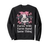 Vintage Farm Wife Farm Hand Same Thing Valentine's Day Cow Sweatshirt