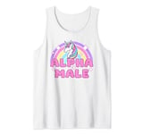 Alpha Male Unicorn Funny Sarcastic Ironic Pink Y2K Meme Tank Top