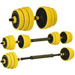 30KG Barbell & Dumbbell Set Fitness Exercise Home Gym Plate Bar Clamp Rod