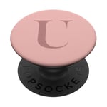 Lettre U Monogramme Nom Initiale U Rose Marron Cadeau pour Elle PopSockets PopGrip Adhésif