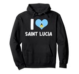 I Love Saint Lucia Pride St. Lucian Flag Heart Pullover Hoodie