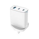 Daewoo Wall Charger, 45W, One USB-A and Two USB-C Ports, Fast Charge, Smart IC For Optimal Charging For Smart Phones, Tablets, And More, Durable Exterior, UK Plug, White