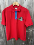 Lacoste Race Polo Shirt Logo Red Size Large Classic Fit Brand New Top 80’s