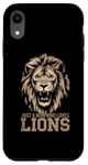 Coque pour iPhone XR Visage de lion drôle Meme Lions Citations Just A Man Who Loves Lions