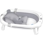 Baignoire bébé pliable, baignoire bébé ergonomique avec pieds antidérapants pour bébés et nouveau-nés, avec coussin de siège de bain, baignoire