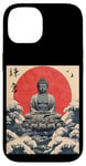 Coque pour iPhone 14 Kamakura Grande statue de Bouddha vintage japonais Art sur bois