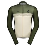 SCOTT RC Team langermet sykkeltrøye hay green/cotton white herre - Størrelse Medium