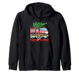 Fireman Fire Truck Xmas Tree Lighting Firefighter Christmas Zip Hoodie