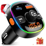 EOIWUY Bluetooth Car Adapter, PD 36W & QC3.0 18W FM Bluetooth 5.3 Transmitter Car Charger, Hands-Free Calling & 7-Color Backlit, Wireless Car Radio Bluetooth Receiver Support TF Card & Voice Assistant