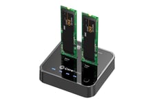 CoreParts - SSD-dockningsstation - 10 Gbps med klonfunktion, förpackningen inkluderar USB-C-kabel, nätaggregat och bruksanvisning - SATA 6Gb/s - USB-C 3.2 (Gen 2)