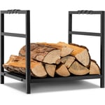 Goplus - Support à Bois de Chauffage Intérieur Extérieur, Support à Bûches de Stockage avec Base Surélevée, Support à Bois pour Cheminée, Accessoires