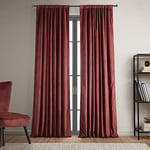 HPD Half Price Drapes Signature Velvet Blackout Curtains for Bedroom, 50" x 98" (1 Panel), VPCH-180105-96, Crimson Rust