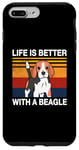 Coque pour iPhone 7 Plus/8 Plus La vie est meilleure avec un beagle Vintage Chiot Beagle