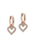 Ted Baker Amora Crystal Halo Heart Huggie Earrings For Women (Rose Gold/Crystal)