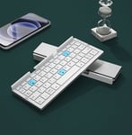 MAA-Mini clavier Bluetooth pliable portable pour tablette,téléphone,ordinateur portable,aste,sans fil,avec support Hoder - Type Silver White-English Layout