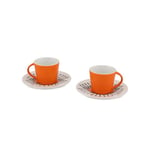 WELL HOME MOBILIARIO & DECORACIÓN Set de tasses à café (4 pièces) en porcelaine avec assiettes design œil