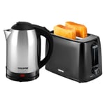 Geepas Electric Kettle & 2 Slice Bread Toaster Kitchen Set | 1500W 1.8L Stainless Steel Cordless Jug Kettle | Boil Dry Protection & Auto Shut Off | | 650W Toaster with 6 Level Browning Control