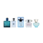 Versace Fragrance Gift Set Eau De Toilette 5 x 5ml Unisex For Her Him EDT Mini