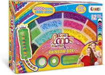 Craze Loops Rainbow Box | Kit Créatif Enfant pour Bracelet Elastique à Tisser, 1000 élastiques pour Bracelets Couleur Arc-en-Ciel avec Nombreux Accessoires