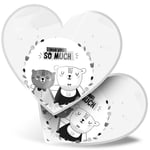 2 x Heart Stickers 15 cm - BW - Cute I love you So Much Bears #42230