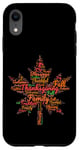 iPhone XR Thanksgiving Maple Leaf Word Cloud Turkey Day Fall Tradition Case