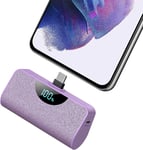 Mini Batterie Externe 5200mah,Usb C Power Bank Charge Rapide 15w Pd,Ultra Compact Chargeur Portable Avec Affichage Led,Compatible Avec Iphone 15/15 Pro/15 Plus Samsung Lg Etc