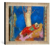 Kunst für Alle 'Encadré Image de Odilon Redon Femme, sous Un Arbre endormi Impression d'art dans Le Cadre de Haute qualité Photos Fait Main, 40 x 30 cm, Argent, Raya