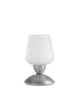 Bob onli Lampe de table avec base en métal satiné et verre effet craquelé, blanc