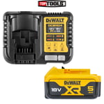 Dewalt Genuine DCB184 18V 5.0Ah Lithium-Ion Slide Battery With Charger