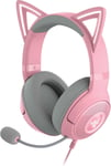 Kraken Kitty V2 - Casque Filaire Rgb Avec Oreilles De Chat (Eclairage Réactif Stream, Micro Cardioïde Hyperclear, Transducteurs Triforce 40Mm, Son Surround 7.1) Rose Quartz