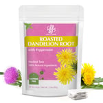 Organic Roasted Dandelion Root Tea with Peppermint - Herbal Tea for Cleanse and Digest, 40 bags