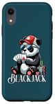 Coque pour iPhone XR Blackjack Panda Jeu de cartes à jouer Panda