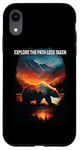 iPhone XR Explore The Path Less Taken bear hiking camping mountains Case