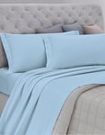 GEMITEX Parure de lit fabriquée en Italie FLANELLA en 100% Coton, pour lit Double, Gamme Enjoy, Design G17 Variante 01 Bleu, avec Traitement Anti-Pilling, Hiver, Chaud et économie sur Le Chauffage