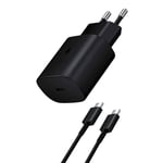 Charger USB-C Samsung Original 25W USB-C Power Delivery 3.0 Cable Black