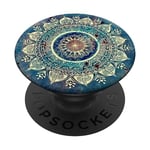 Blue Mandala Pop Mount Socket Cute Divine Stars Mandala PopSockets PopGrip: Swappable Grip for Phones & Tablets PopSockets Adhesive PopGrip