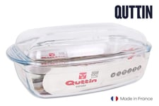 Oven dish casserole with lid  4.3L + 2.2L  roasting oven tray glass Quttin